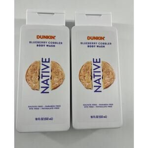 Native DUNKIN BLUEBERRY COBBLER Body Wash 18oz LIMITED EDITION Lot Of 2 New